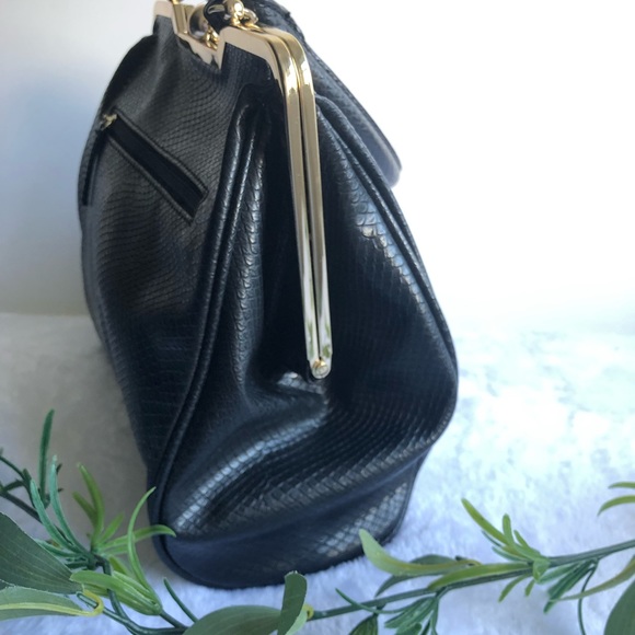 LuLu By LuLu Guinness Reptile Faux Leather Crossbody Bag, Black - Picture 5 of 12